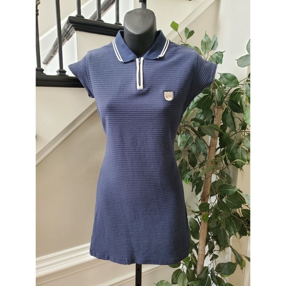 Reebok Dresses & Skirts - Reebok Classics Women's Blue Cotton Short Sleeve Polo Knee Length Dress Small